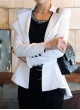 Double Lapel Fit-and-flare Blazer - White